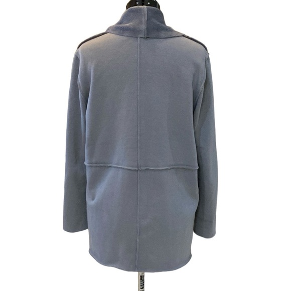 Chicos Womens Gray Sheering Exposed Stitch Open SoftCardigan Sz 1(8/10) Imported - Picture 8 of 11